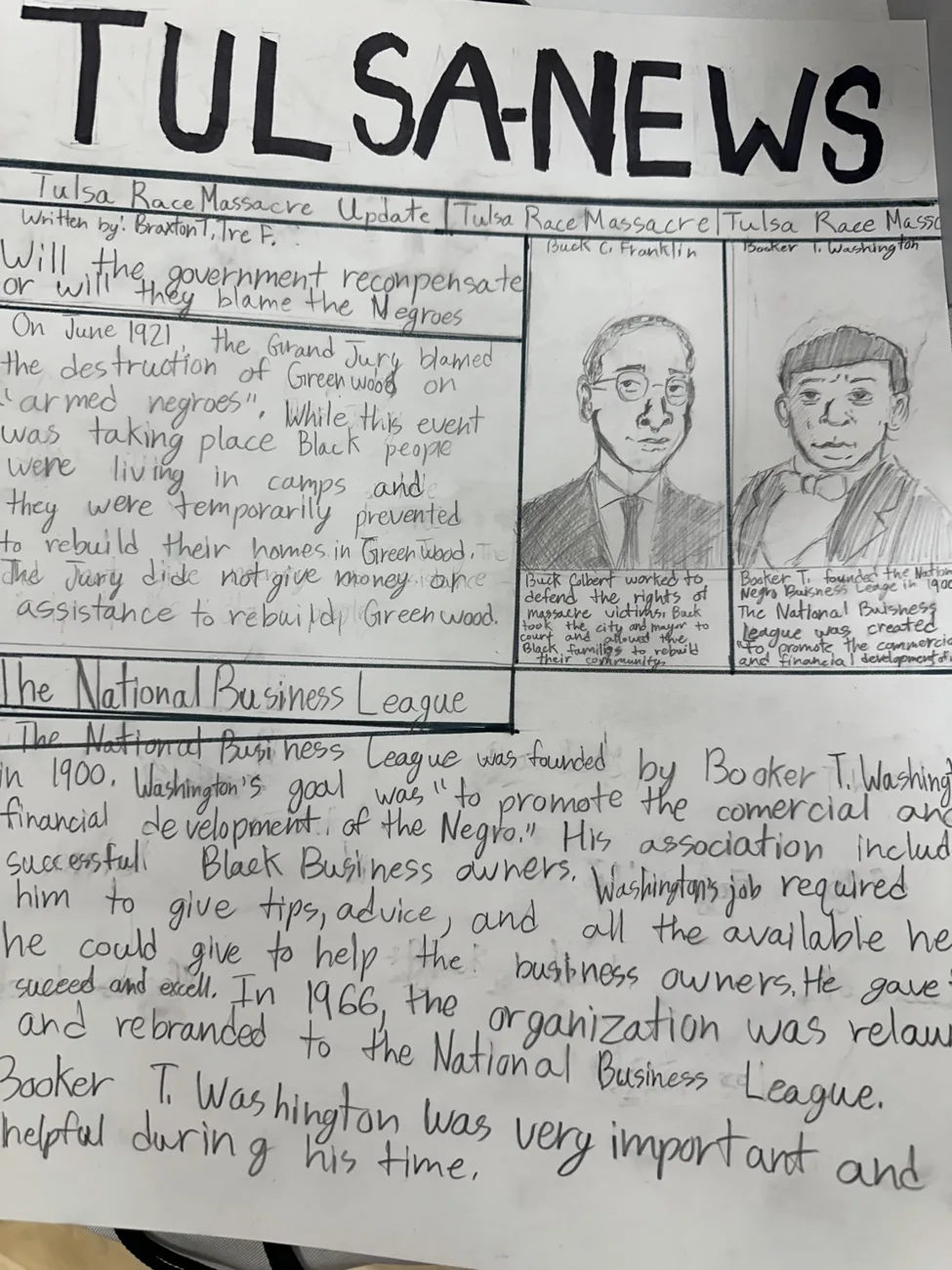 A student-created newspaper about Tulsa history
